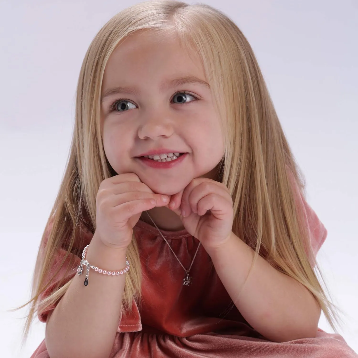 Cherished Moments Baby or Children's Sterling Silver Flower Girl Bracelet with High-End Simulated Pearls with Daisy Charm for Infants, Toddlers, Kids, or Little Girls