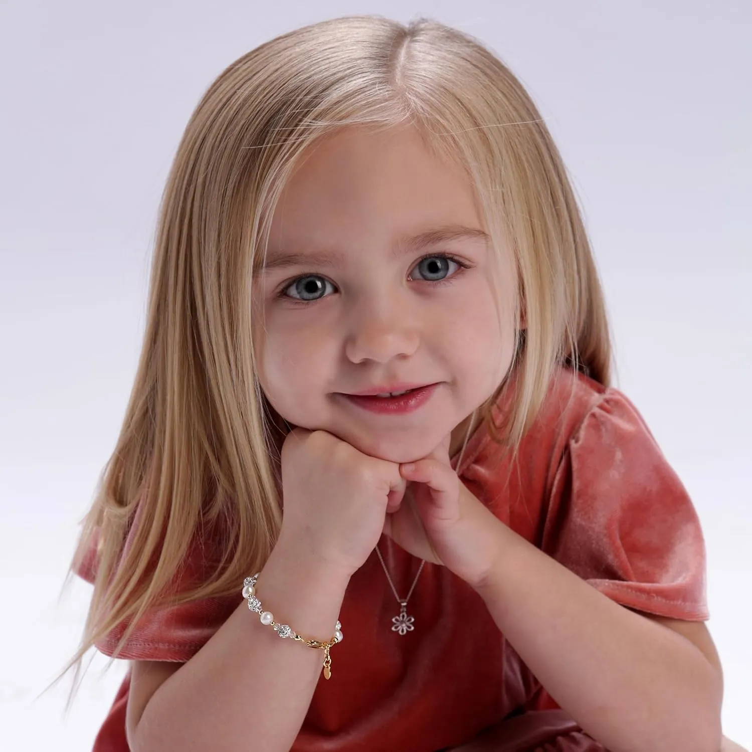 Cherished Moments Children's 14K Gold-plated or Sterling Silver Bracelet with Stardust Beads and Austrian Crystals for Babies, Infants, Toddlers, and Girls Jewelry Gifts