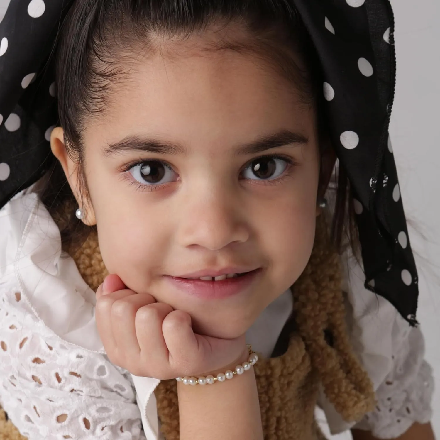 Cherished Moments Children's 14K Gold-plated over Sterling Silver Bracelet with White High-End Simulated Pearls for Babies, Infants, Toddlers, and Girls