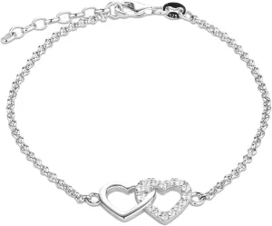 Cherished Moments Sterling Silver Mom and Me Double Heart Bracelet Sold as a Set or individually