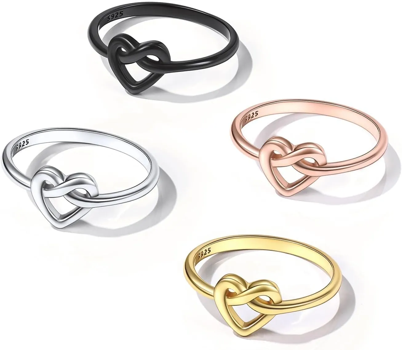 ChicSilver 925 Sterling Silver Love Knot Promise Ring High Polish Comfort Fit Band Ring Size 4-12(With Gift Box)