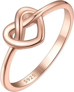 ChicSilver 925 Sterling Silver Love Knot Promise Ring High Polish Comfort Fit Band Ring Size 4-12(With Gift Box)