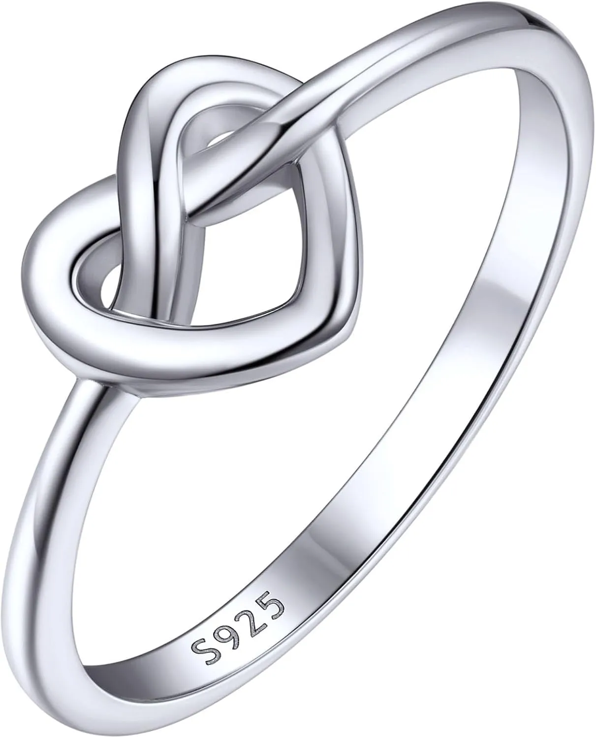 ChicSilver 925 Sterling Silver Love Knot Promise Ring High Polish Comfort Fit Band Ring Size 4-12(With Gift Box)