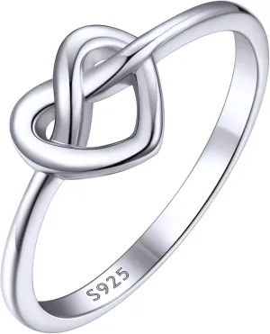 ChicSilver 925 Sterling Silver Love Knot Promise Ring High Polish Comfort Fit Band Ring Size 4-12(With Gift Box)