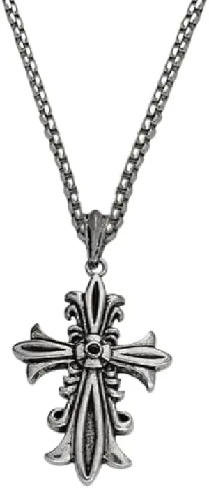 Christan Christ Jesus Cross Stainless Steel Round Pendant Necklace Chain For Men And Women