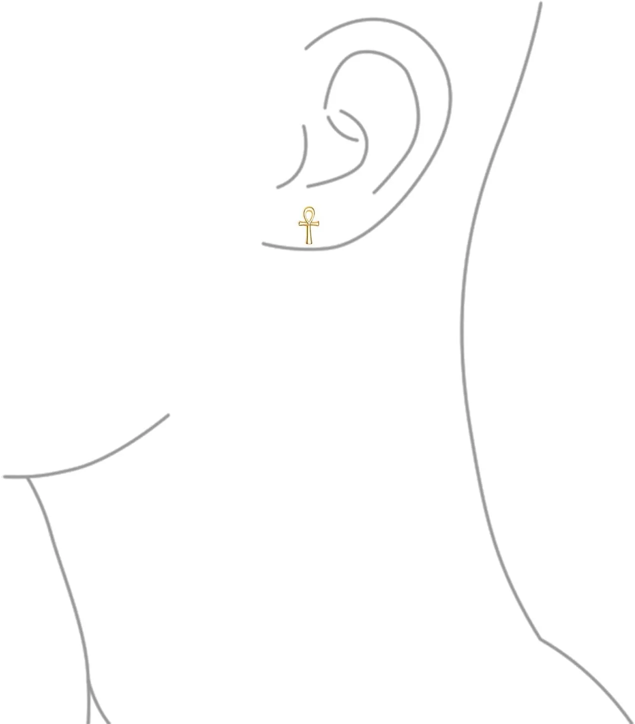 Christian Religious Symbol of Life Egyptian Drop Dangle Lever back Ankh Cross Stud Earrings For Women Teens Polished .925 Sterling Silver