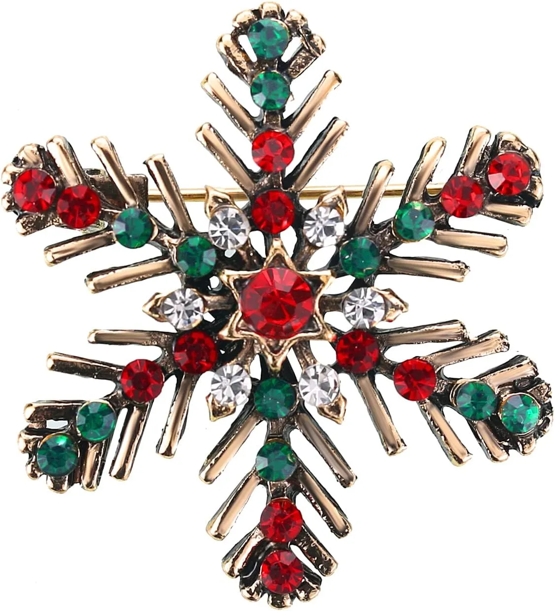Christmas Winter Snowflake Brooch,Xmas Snowflake Brooch Pin Crystal Elegant Decorative Gift for Women