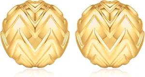 Chunky Gold Earrings for Women 14k Gold Plated Stud Earrings for Women Hypoallergenic Gold Statement Earrings Thick Gold Chunky Earrings for Women Trendy Jewelry Gift for Women