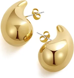 Chunky Gold Earrings Teardrop Earrings For Women Hollow Drop Earrings To Prevent Allergy Big Earrings For Women Fashion Jewelry Suitable For Girl Gift