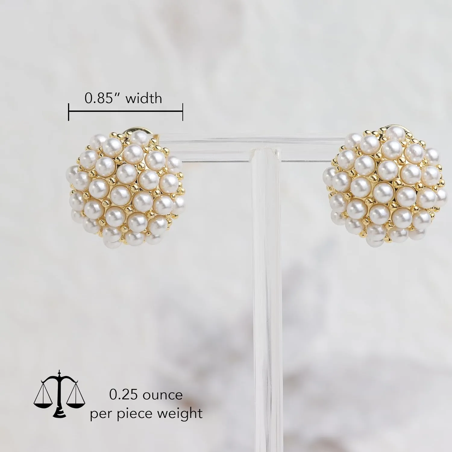 Chunky Gold Life Tree Pearl Stud Earrings for Women, Trendy Statement Prom Jewelry Gift