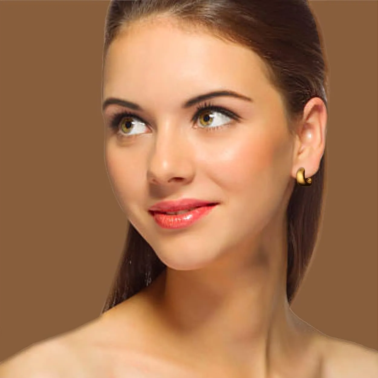 Chunky Gold Open Hoop Teardrop Earrings for Women, Trendy Droplet Prom Jewelry Gift