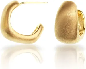 Chunky Gold Open Hoop Teardrop Earrings for Women, Trendy Droplet Prom Jewelry Gift