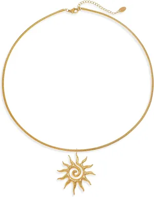 Chunky Gold Pendant Necklace for WomenTrendy Charm Thick Adjustable Hammered Hollow Long Chain Nacklaces Fall Winter Prom Jewelry Gift.