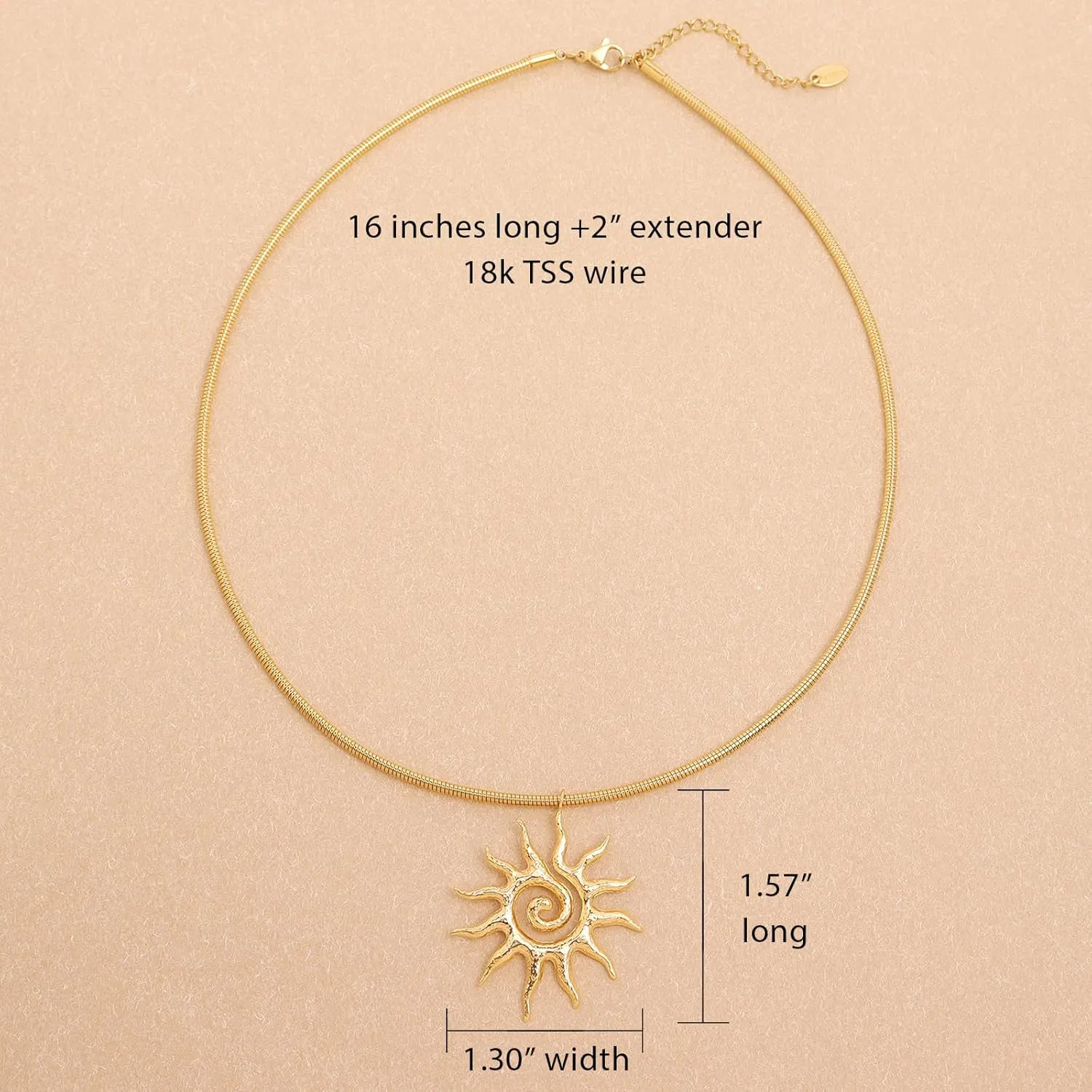 Chunky Gold Pendant Necklace for WomenTrendy Charm Thick Adjustable Hammered Hollow Long Chain Nacklaces Fall Winter Prom Jewelry Gift.