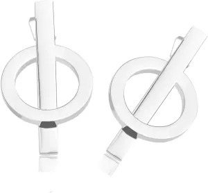Circle Bar Stud Earrings for Women 14k Gold/Silver Plated Geometric Earrings Dainty Minimalist Jewelry