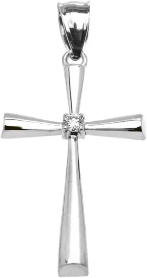 Claddagh Gold Religious Jewelry Sterling Silver Solitaire Diamond Cross Elegant Pendant