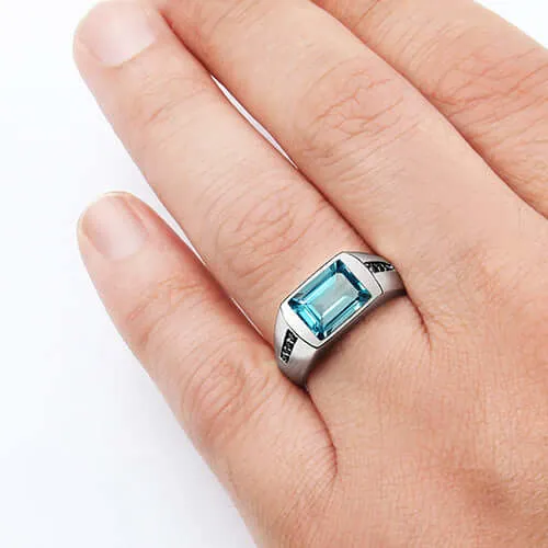 Classic Men's Ring with Black Onyx Accents in Sterling Silver