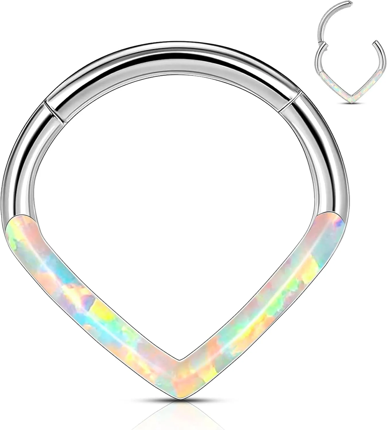 CM Crareesi Mania Teardrop Daith Earrings Hoop Hinged Clicker Rings 16G Helix Cartilage Earrings Hoop 316L Stainless Steel CZ Helix Tragus Daith Septum Clicker Jewelry