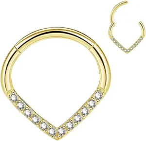 CM Crareesi Mania Teardrop Daith Earrings Hoop Hinged Clicker Rings 16G Helix Cartilage Earrings Hoop 316L Stainless Steel CZ Helix Tragus Daith Septum Clicker Jewelry