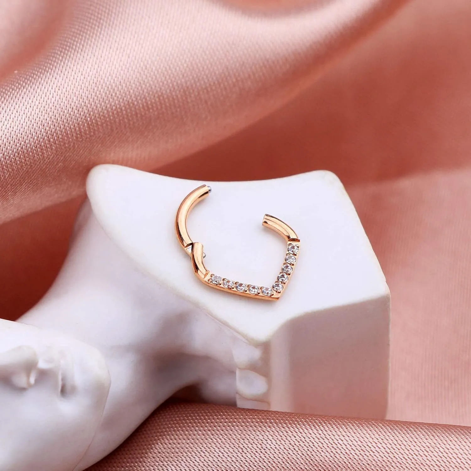 CM Crareesi Mania Teardrop Daith Earrings Hoop Hinged Clicker Rings 16G Helix Cartilage Earrings Hoop 316L Stainless Steel CZ Helix Tragus Daith Septum Clicker Jewelry