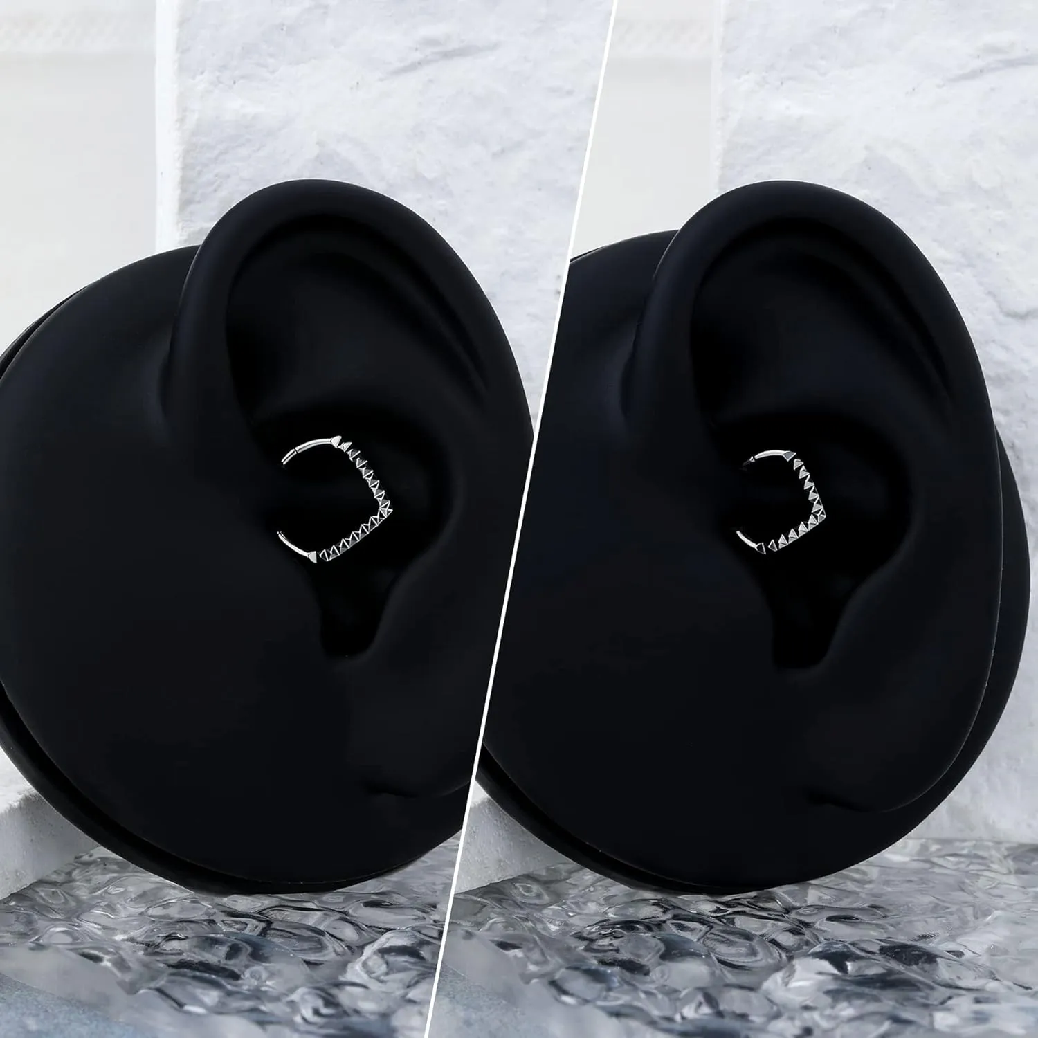 CM Crareesi Mania Teardrop Daith Earrings Hoop Hinged Clicker Rings 16G Helix Cartilage Earrings Hoop 316L Stainless Steel CZ Helix Tragus Daith Septum Clicker Jewelry