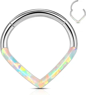 CM Crareesi Mania Teardrop Daith Earrings Hoop Hinged Clicker Rings 16G Helix Cartilage Earrings Hoop 316L Stainless Steel CZ Helix Tragus Daith Septum Clicker Jewelry