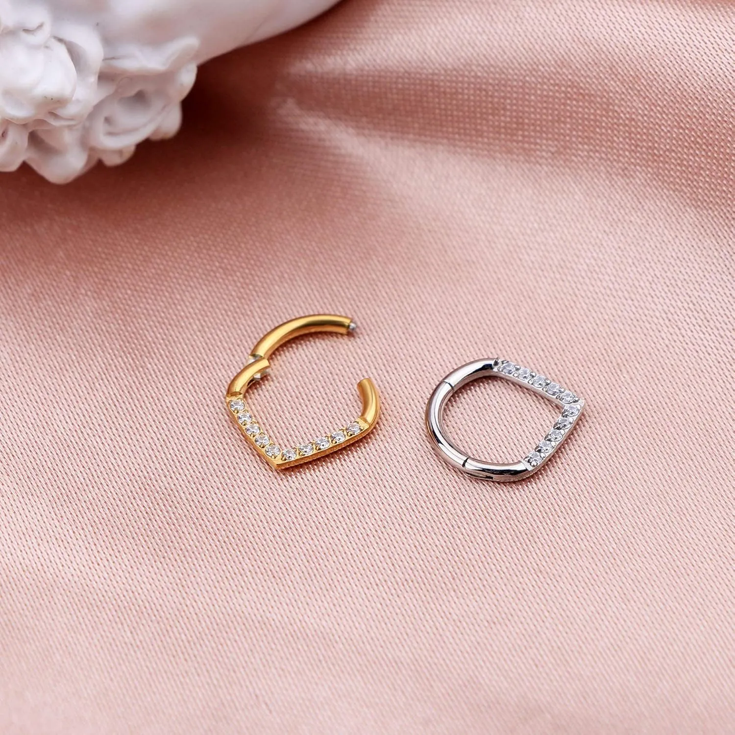 CM Crareesi Mania Teardrop Daith Earrings Hoop Hinged Clicker Rings 16G Helix Cartilage Earrings Hoop 316L Stainless Steel CZ Helix Tragus Daith Septum Clicker Jewelry