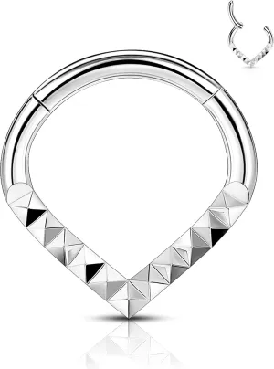 CM Crareesi Mania Teardrop Daith Earrings Hoop Hinged Clicker Rings 16G Helix Cartilage Earrings Hoop 316L Stainless Steel CZ Helix Tragus Daith Septum Clicker Jewelry