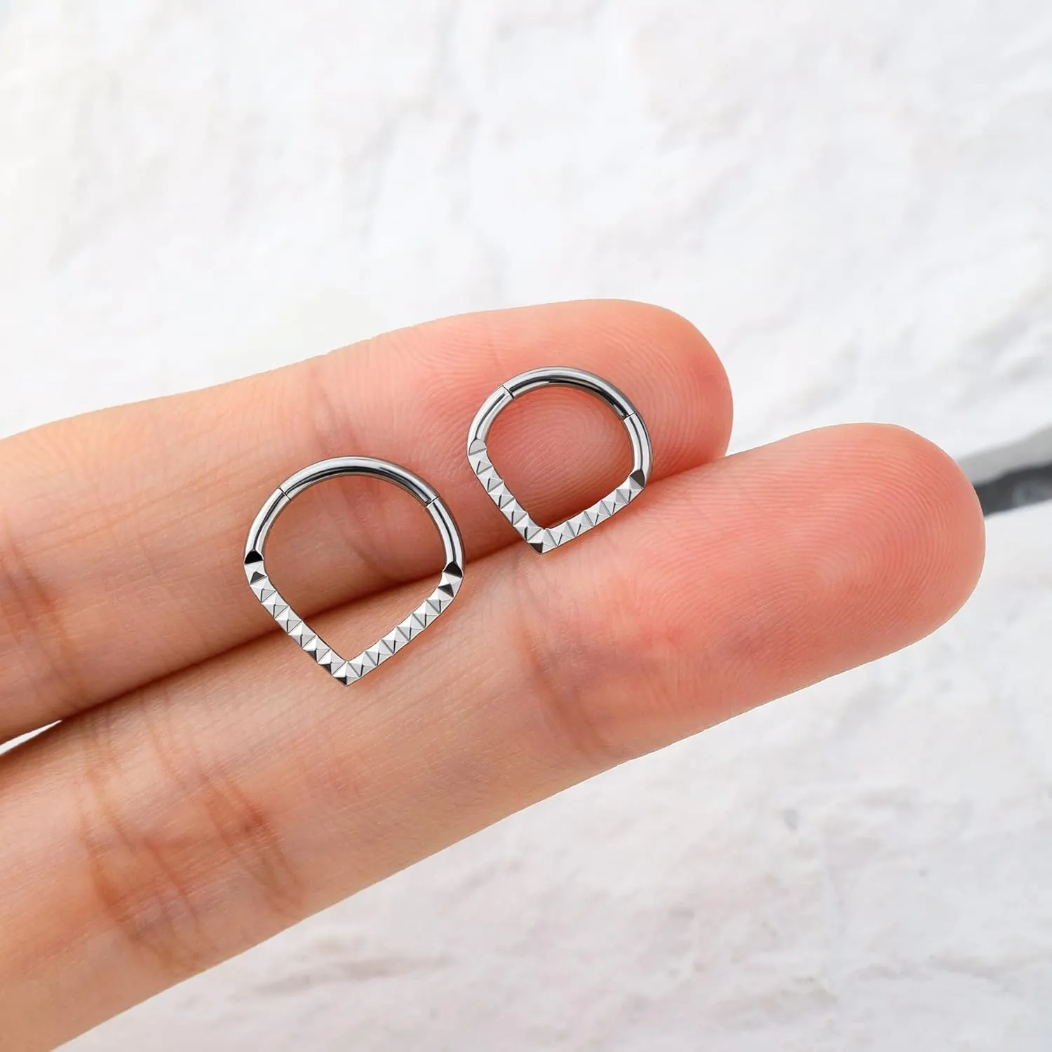 CM Crareesi Mania Teardrop Daith Earrings Hoop Hinged Clicker Rings 16G Helix Cartilage Earrings Hoop 316L Stainless Steel CZ Helix Tragus Daith Septum Clicker Jewelry