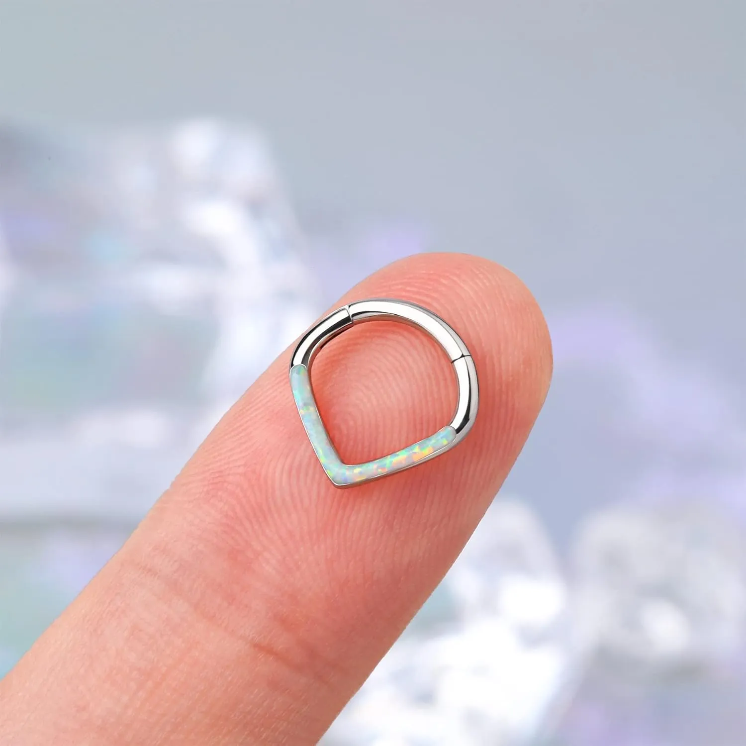 CM Crareesi Mania Teardrop Daith Earrings Hoop Hinged Clicker Rings 16G Helix Cartilage Earrings Hoop 316L Stainless Steel CZ Helix Tragus Daith Septum Clicker Jewelry