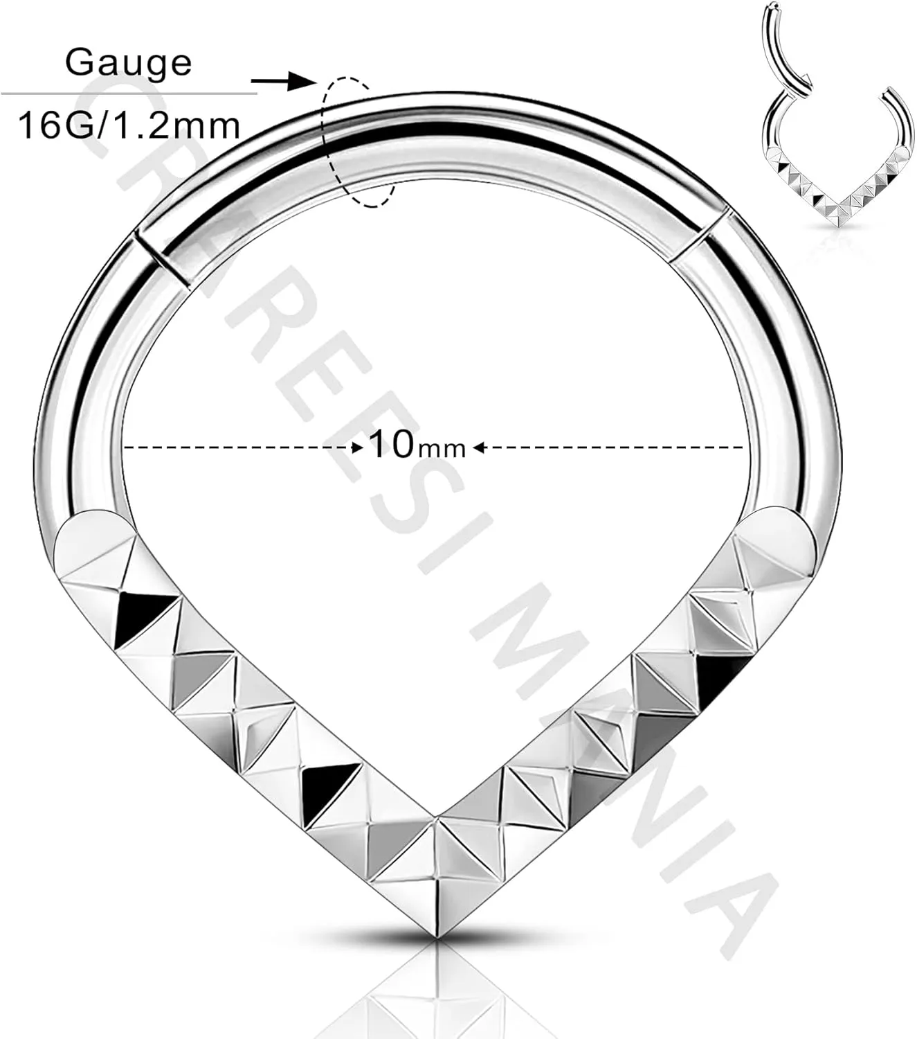 CM Crareesi Mania Teardrop Daith Earrings Hoop Hinged Clicker Rings 16G Helix Cartilage Earrings Hoop 316L Stainless Steel CZ Helix Tragus Daith Septum Clicker Jewelry