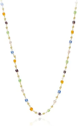 Colorful Beaded Necklace for Women,Imitation Crystal Choker Necklace Elegant Jewellery Accessories
