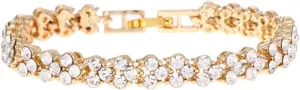 COLORFUL BLING Elegant Crystal Bracelet Roman Style Rhinestone Hollow Bracelet Birthday Gifts for Women