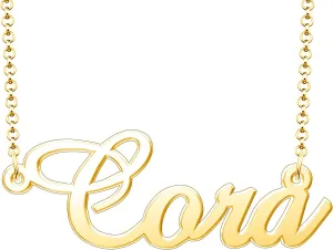 Cora Name Necklace Personalized Sterling Silver Custom Name Necklace for Women