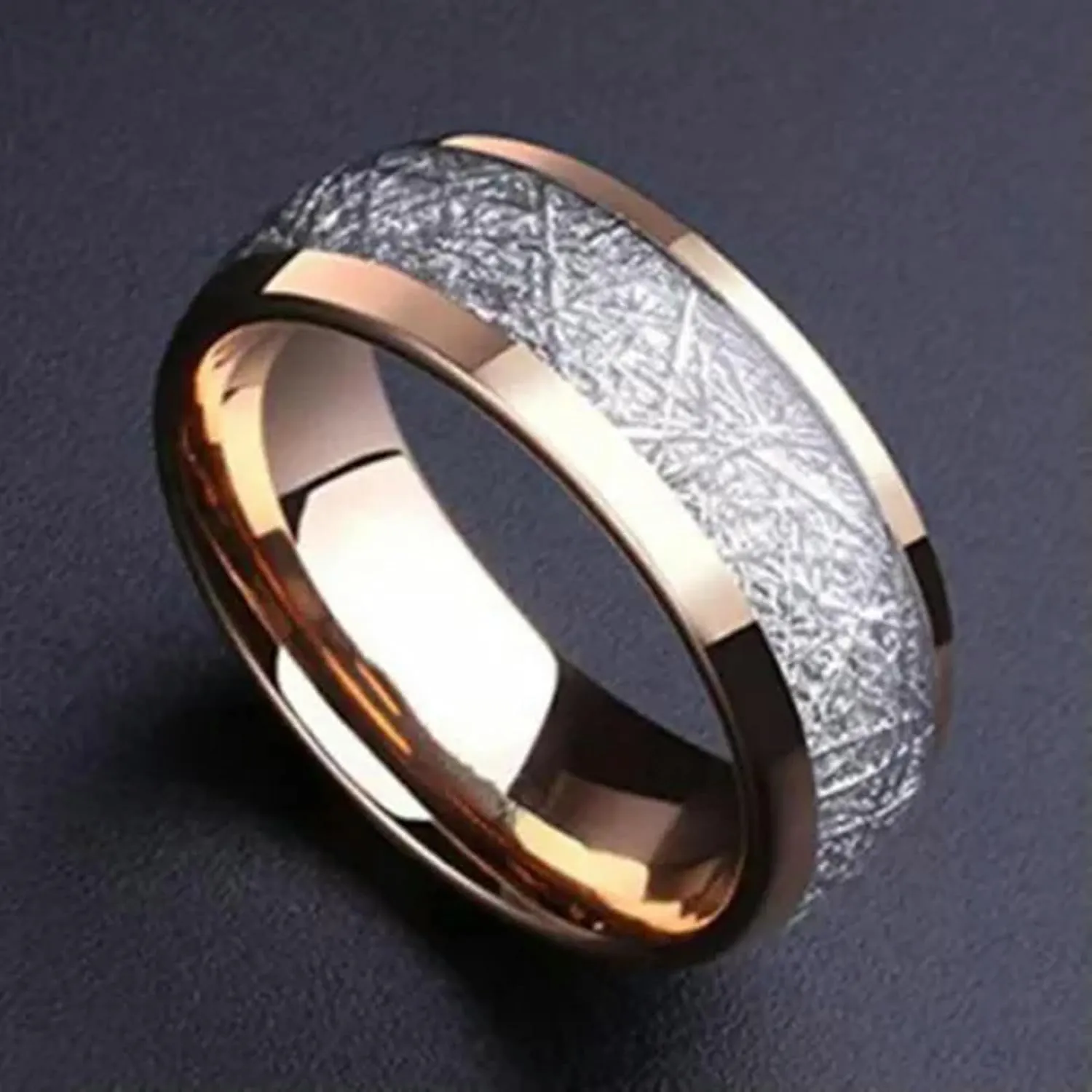 Couple Rings Stainless Steel Ring Men's Jewelry Metallic Geometric Temperament-gold-13
