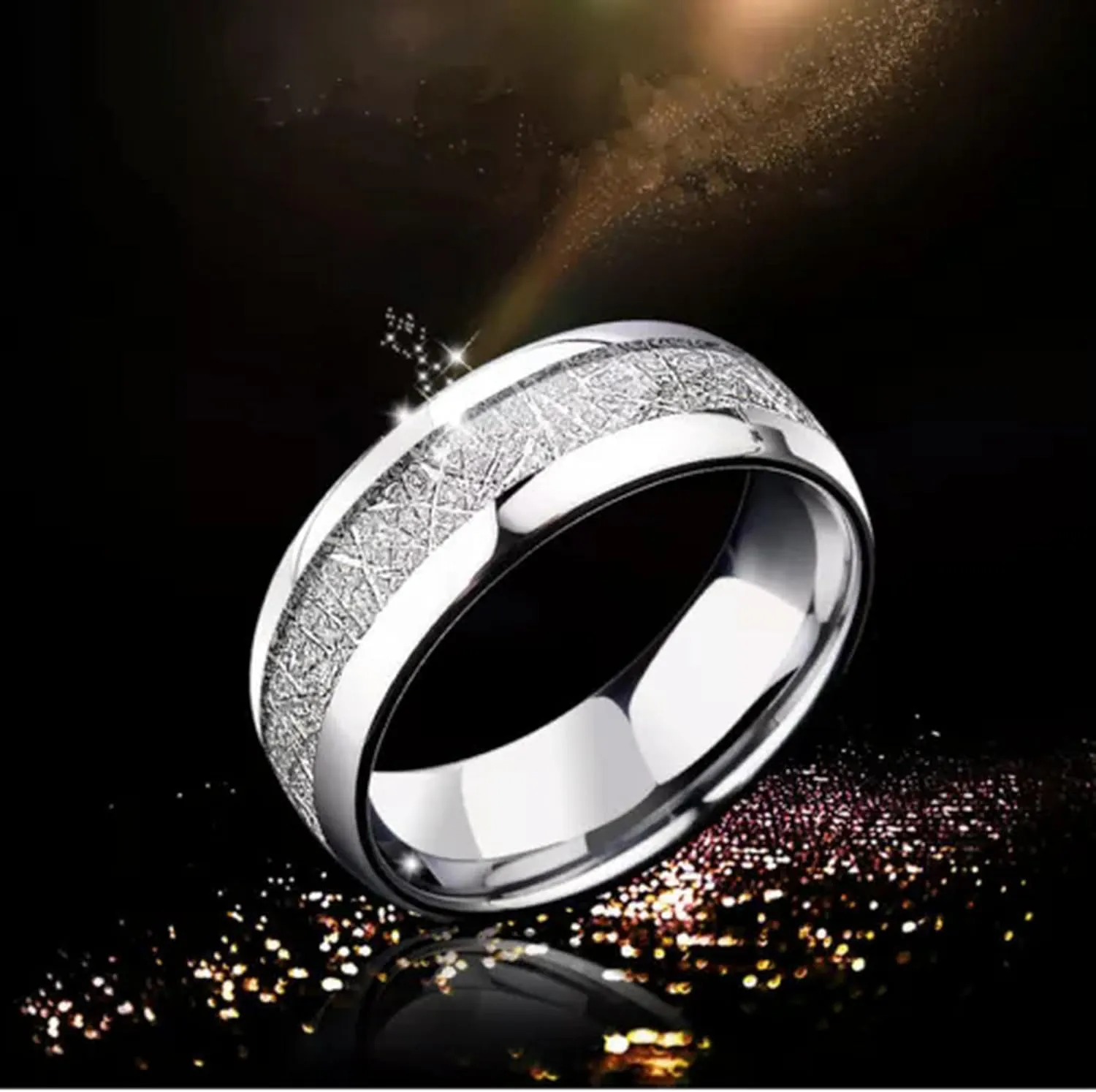 Couple Rings Stainless Steel Ring Men's Jewelry Metallic Geometric Temperament-gold-13