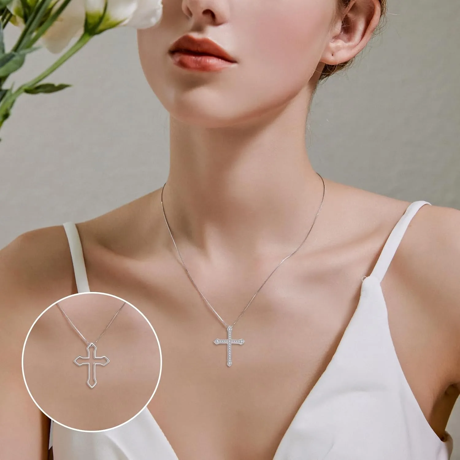 Couples BFF Matching Necklaces 925 Sterling Silver Cross/Yin Yang/Sun Moon/Mountain Wave Pendant Necklace Anniversary Birthday Gifts