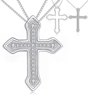 Couples BFF Matching Necklaces 925 Sterling Silver Cross/Yin Yang/Sun Moon/Mountain Wave Pendant Necklace Anniversary Birthday Gifts