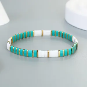 CQUAN CHI Women Strand Tila Beads Bracelet Color Handmad Casual Wearing Friendship Bracelets