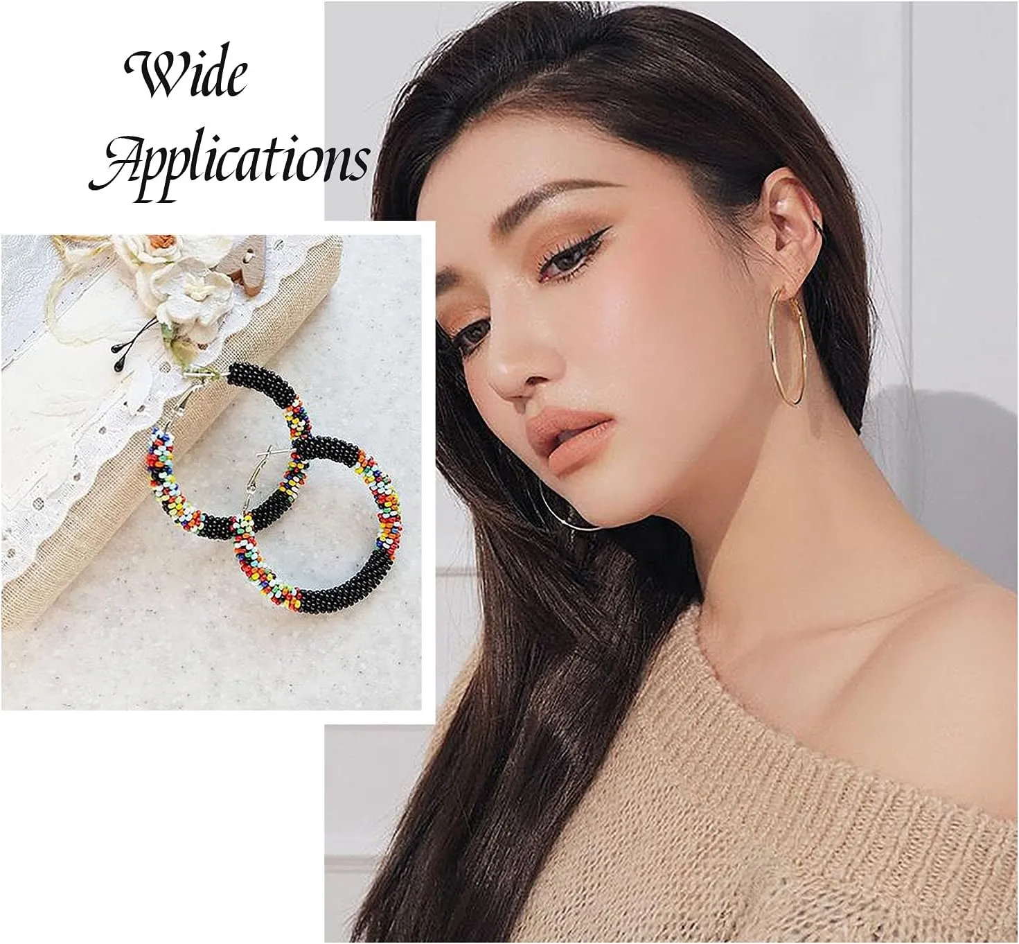 Craftdady 8 Pairs Stainless Steel Round Hoop Earrings 4 Colors Polished Twisted Circle Ring Earring Findings 30-34mm for Women Jewelry Making