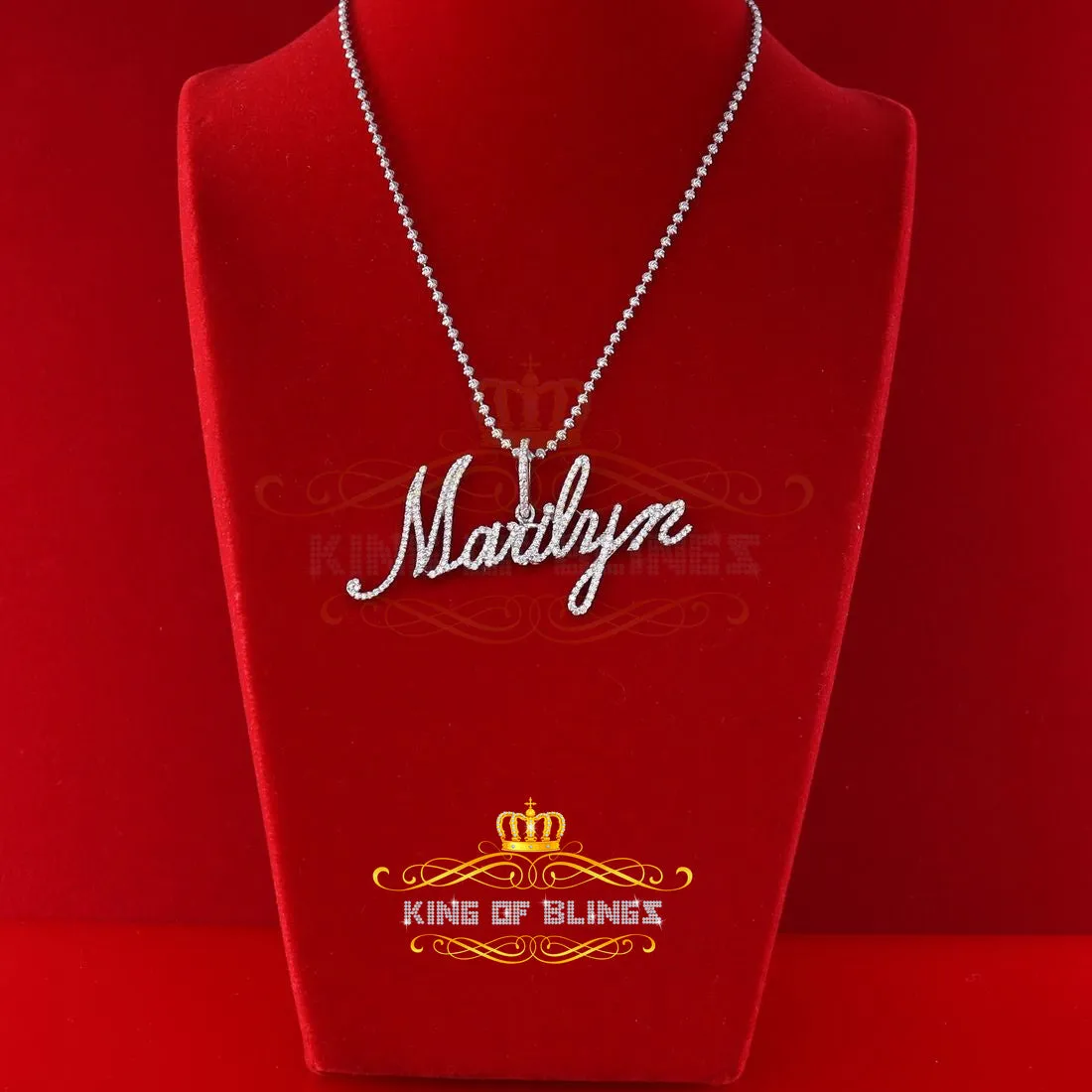 Create Your Own Custom Design in 925 Sterling Silver 2.50inch MARILYN Necklace with Cubic Zirconia