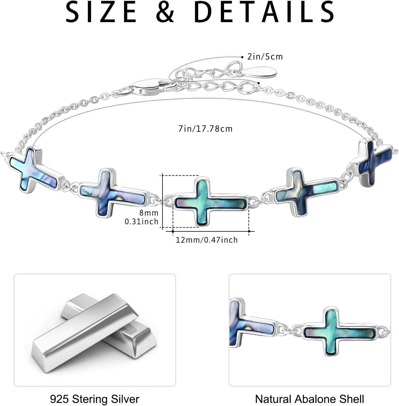 Cross Bracelet S925 Sterling Silver Religion Christian Cross Bracelets Jewelry for Women