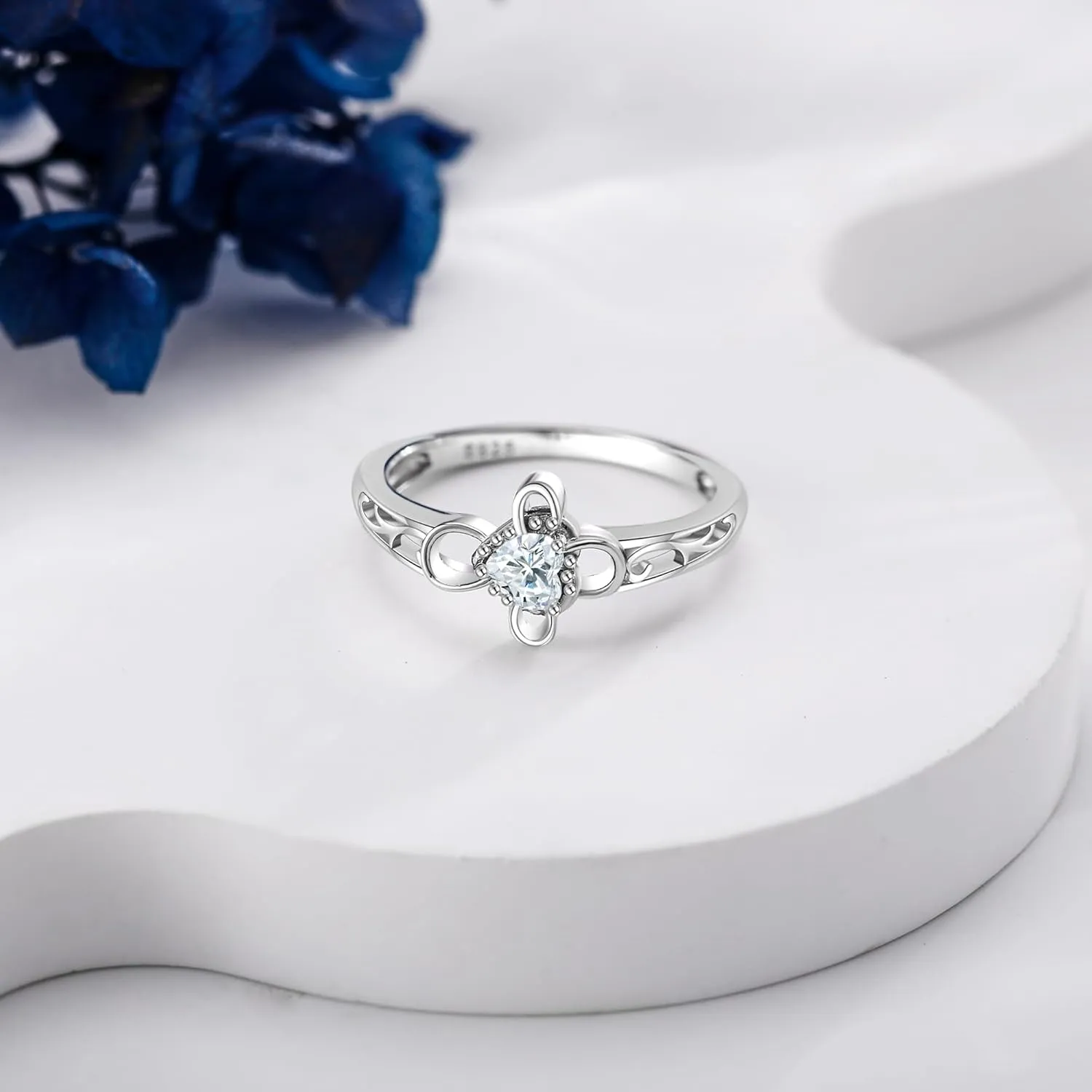 Cross Jesus Ring for Women Sterling Silver Faith Catholic Jewelry for Women