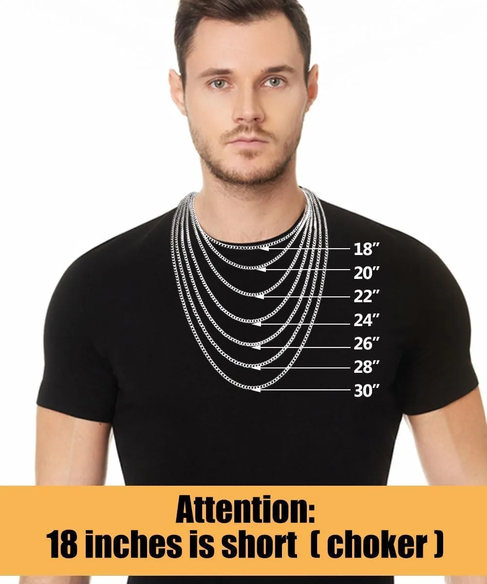 Cross Necklace for Men, Silver Black Gold Stainless Steel Plain Cross Pendant Necklace for Men Box Chain
