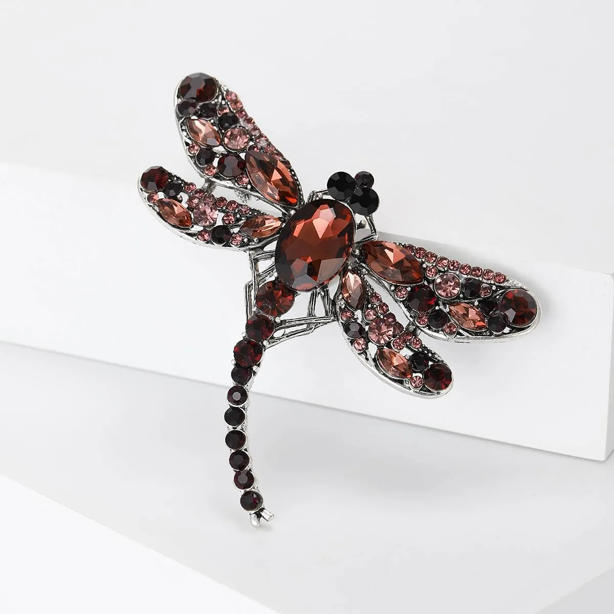 Crystal Dragonfly Brooches for Women Unisex Insect Pins Multi-coloured Optional Casual Party Accessories Gifts