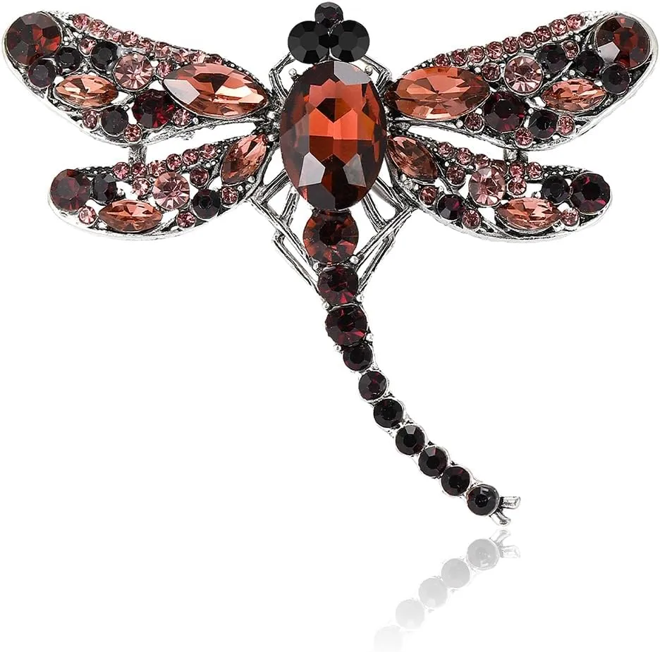 Crystal Dragonfly Brooches for Women Unisex Insect Pins Multi-coloured Optional Casual Party Accessories Gifts