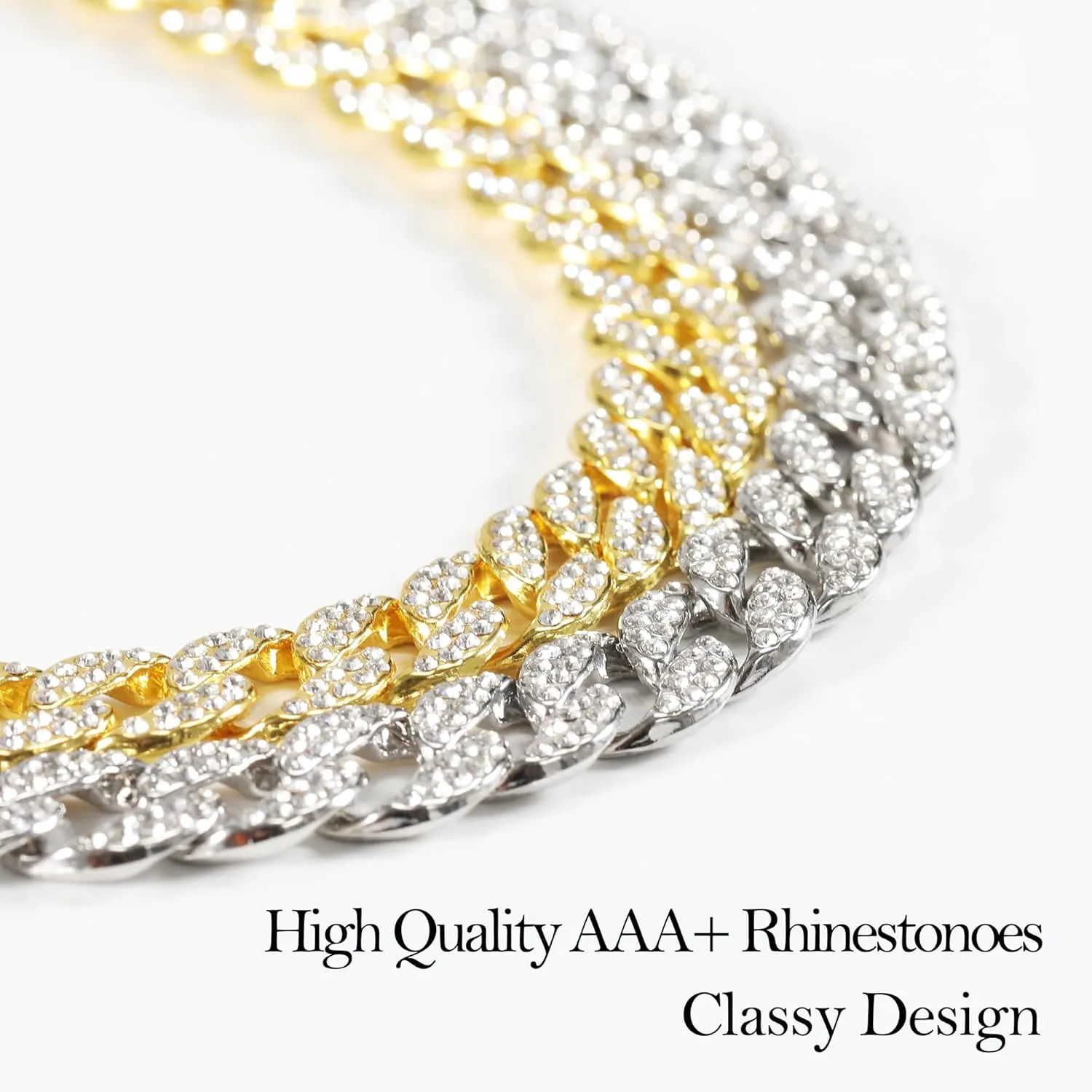 Cuban Link Chain,Miami Cuban Link Chain,Hip Hop Jewelry,Skin-friendly,Allergy-safe and Long-lasting,Ideal Gift Selection,Stylish Necklaces for Men and Women