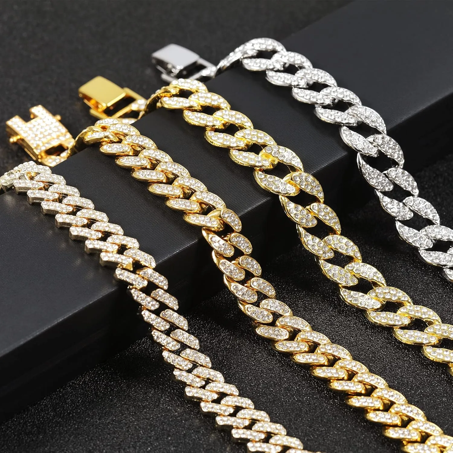 Cuban Link Chain,Miami Cuban Link Chain,Hip Hop Jewelry,Skin-friendly,Allergy-safe and Long-lasting,Ideal Gift Selection,Stylish Necklaces for Men and Women