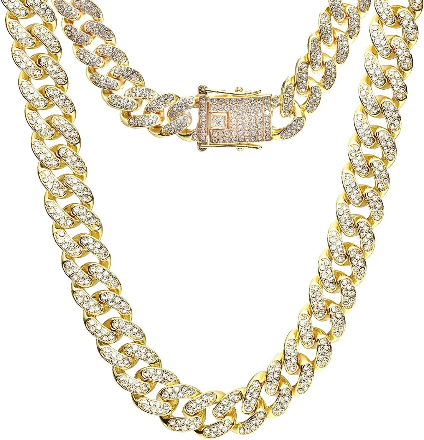 Cuban Link Chain,Miami Cuban Link Chain,Hip Hop Jewelry,Skin-friendly,Allergy-safe and Long-lasting,Ideal Gift Selection,Stylish Necklaces for Men and Women