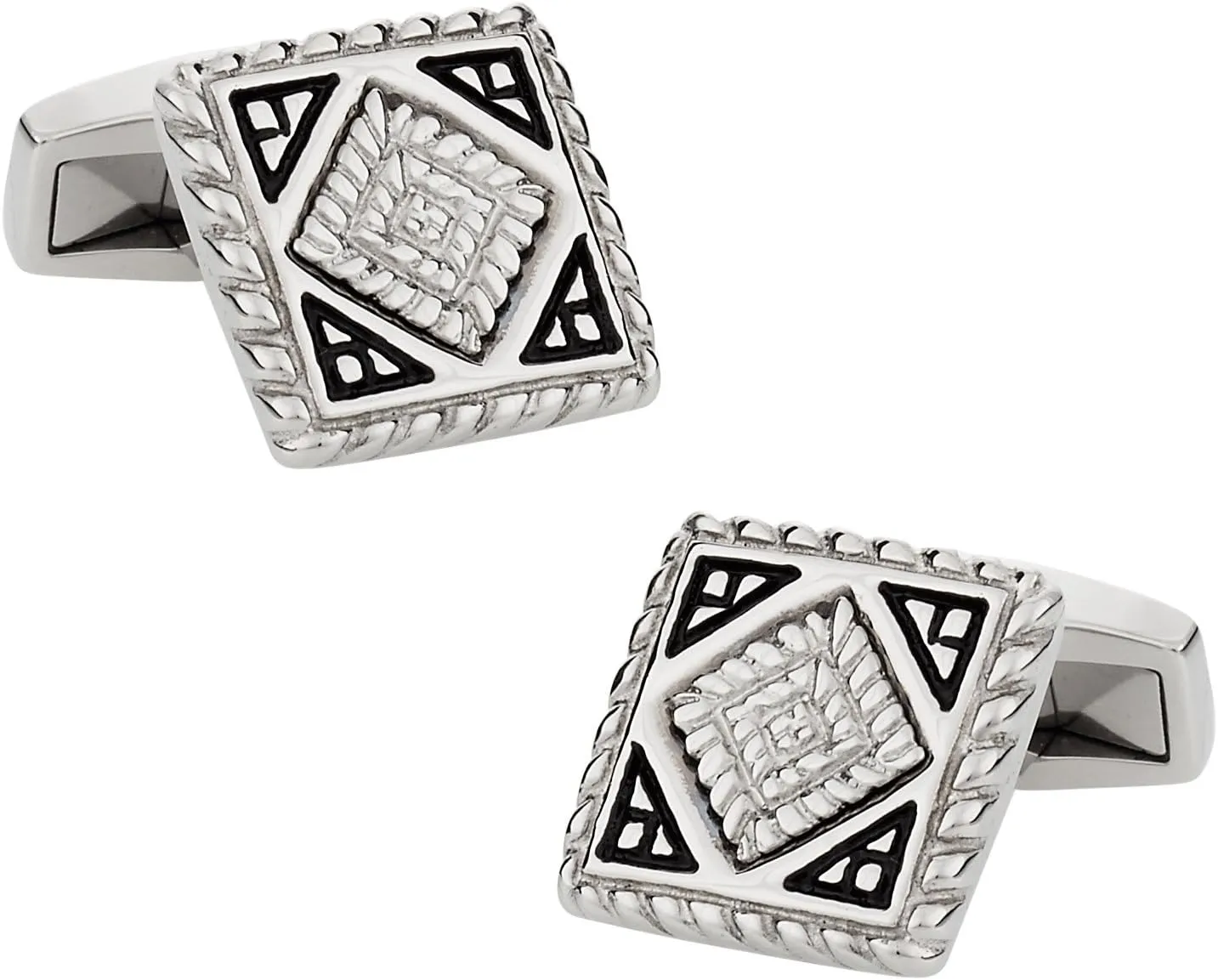Cuff-Daddy Detailed Stainless Steel Cufflinks with Presentation Box